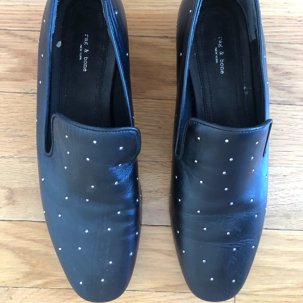 Rag and Bone | size 38 | black studded loafers